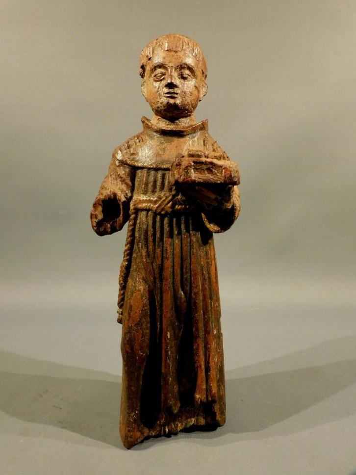 Antiek houten beeld Antonius van Padua 17e eeuw houtsnijwerk, Antiek en Kunst, Kunst | Beelden en Houtsnijwerken, Verzenden