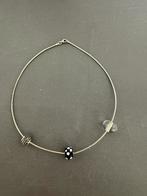 Zilveren collier, Sieraden, Tassen en Uiterlijk, Kettingen, Met strass, Ophalen of Verzenden, Zo goed als nieuw, Zilver