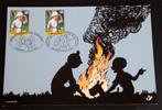 Kuifje in Congo herdenkingskaart 2001 Tintin Hergé 21x15 cm, Verzenden, Gestempeld