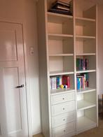 Lundia wandkast/ boekenkast met ladeblok (wit), Huis en Inrichting, Kasten | Boekenkasten, Ophalen, Gebruikt, 100 tot 150 cm, 200 cm of meer