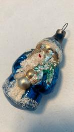 Vintage antieke kerstbal, kerstman blauw, Ophalen of Verzenden, Zo goed als nieuw