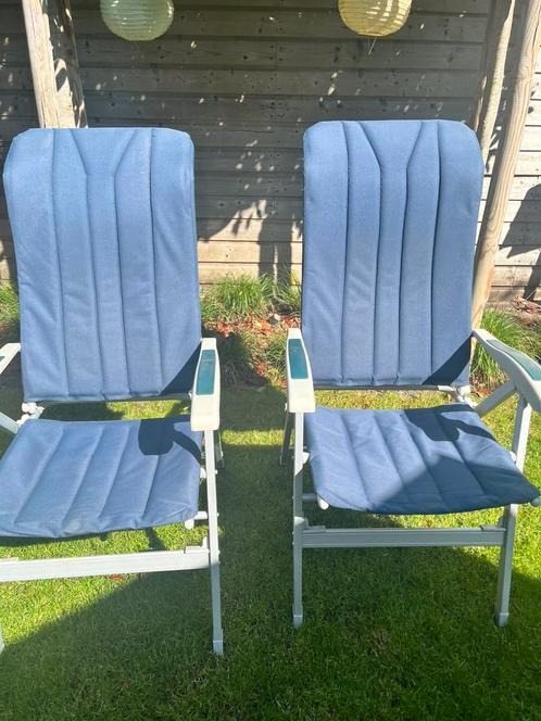 2 campingstoelen. (Obelink)Verstelbaar., Caravans en Kamperen, Kampeermeubelen, Gebruikt, Campingstoel, Ophalen