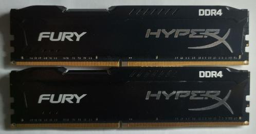 16GB 2x8GB DDR4 2666MHz Kingston Fury HyperX 1632 Desktop, Computers en Software, RAM geheugen, Gebruikt, Desktop, 16 GB, DDR4