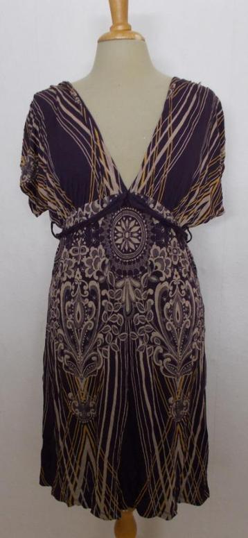 Apart paars/beige Ibiza/hippie look print jurkje/tuniek! L beschikbaar voor biedingen