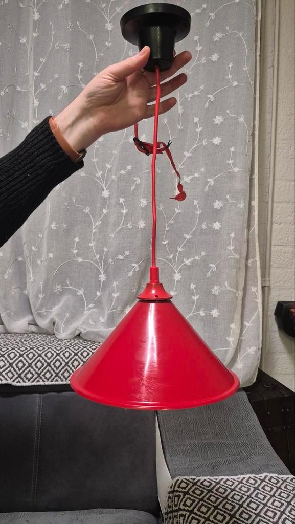 Rode Kroonluchter - Klassiek & Opvallend, Huis en Inrichting, Lampen | Hanglampen, Gebruikt, Minder dan 50 cm, Metaal, Ophalen of Verzenden