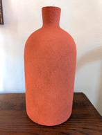 Decoratieve glazen vaas terracotta look, zandmat afwerking, Ophalen, Overige kleuren, Minder dan 50 cm, Glas