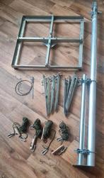 Schuifmast 6.7 meter met tegelvoet + 2 x 7 MHz dipool, Ophalen, Zo goed als nieuw, Antenne