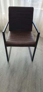 Bruine leren stoel, Ophalen, Gebruikt, Bruin, Eén