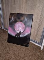 Graffiti Schilderij: Wolf en Maan, Ophalen of Verzenden