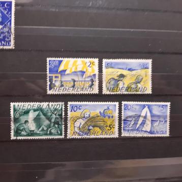 vd1334  NED   Zomerzegels  1949    NVPH  513-517 