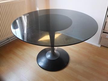 Smoked Black Lucite Tulip Base table 1970