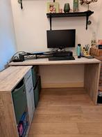 Bureau Lichtgrijs Hoek, Huis en Inrichting, Bureaus, Ophalen, Zo goed als nieuw, Bureau