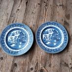 2 identieke engelse blauwe borden, Ophalen of Verzenden