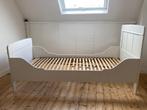Wit houten bed, Huis en Inrichting, Slaapkamer | Bedden, Ophalen, Gebruikt, 90 cm, Eenpersoons