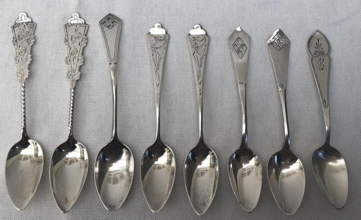 8 Zilveren antieke lepeltjes, Antiek en Kunst, Antiek | Goud en Zilver, Ophalen of Verzenden