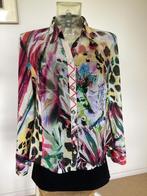 Kleurige artistieke stretch Just White blouse mt 42, Kleding | Dames, Overige kleuren, Verzenden, Maat 42/44 (L), Just White