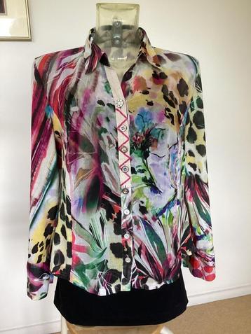 Kleurige artistieke stretch Just White blouse mt 42 beschikbaar voor biedingen