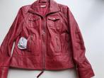 rood lamsleren jasje, kort model met rits 38, Maat 38/40 (M), Bonita, Ophalen of Verzenden, Zo goed als nieuw