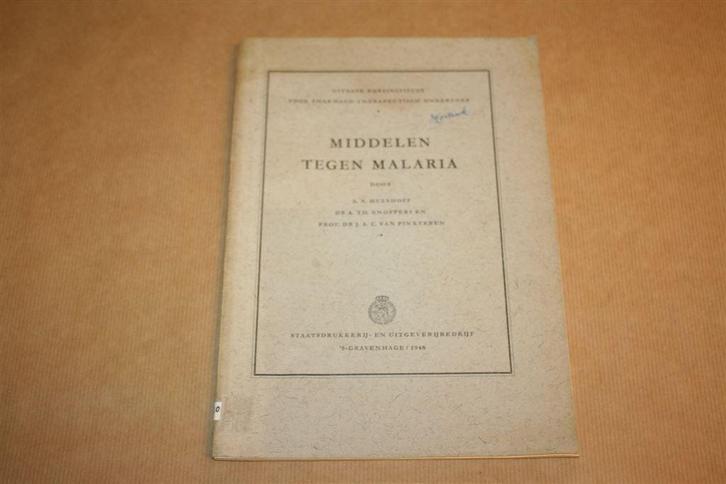 Middelen tegen malaria - Oude uitgave 1948, Boeken, Gezondheid, Dieet en Voeding, Gelezen, Ophalen of Verzenden