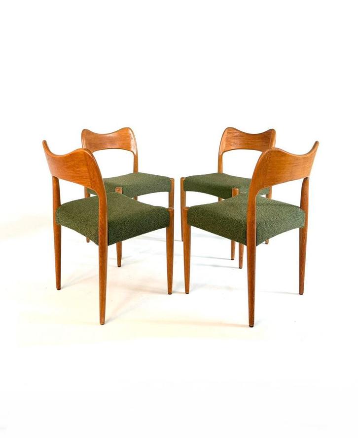 4x gerestaureerde eetkamerstoel, Arne Hovmand Olsen ‘60, Huis en Inrichting, Stoelen, Zo goed als nieuw, Vijf, Zes of meer stoelen