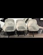 3 Grijze Velvet Draaistoelen - Gebruikt, Ophalen, Gebruikt, Drie, Stof