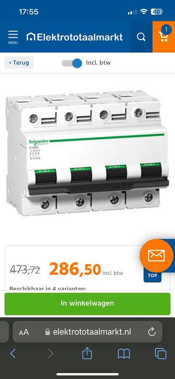 Schneider C120 ampere 4 polig beschikbaar voor biedingen