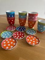 Oilily kopjes met schoteltjes, melkkan, Ophalen, Zo goed als nieuw, Overige stijlen, Kop(pen) en/of Schotel(s)