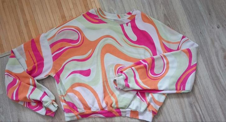 Fleurig baggy crop trui – H&M – maat 158/164, Kinderen en Baby's, Kinderkleding | Maat 158, Gebruikt, Meisje, Trui of Vest, Ophalen of Verzenden