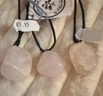 3 x Rozenkwarts ketting/steen ongeveer 2 cm groot NU € 6.95, Ophalen of Verzenden, Mineraal