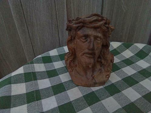 1 jezus christus hoofd doornenkroon beeld ongeveer 14 cm, Antiek en Kunst, Antiek | Religie, Ophalen of Verzenden