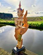 THAIS KINNARA BEELD HOUT 120 CM (12,6 KG)!, Antiek en Kunst, Kunst | Beelden en Houtsnijwerken, Ophalen