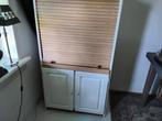 Eiken computer meubel/kast hobby kast roldeur,uitschuifblad, Ophalen, 70 tot 120 cm, 40 tot 80 cm, Eikenhout