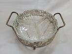 Vintage 3 vaks  Bonbonschaal in metalen Houder, Ophalen of Verzenden