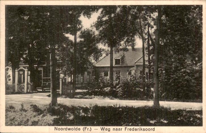 Noordwolde- Weg naar Frederiksoord, Verzamelen, Ansichtkaarten | Nederland, Gelopen, Friesland, Voor 1920, Ophalen of Verzenden