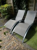 Twee verstelbare ligbedden, Tuin en Terras, Ophalen, Gebruikt, Textileen, Verstelbaar