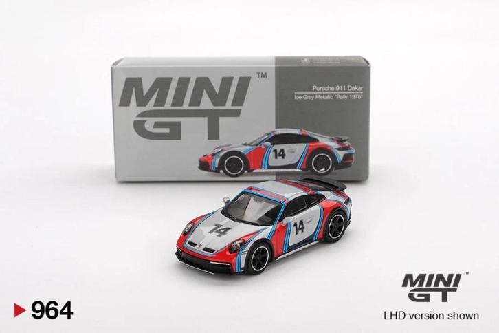 Porsche 911 Dakar van Mini GT 1/64 nr. 14 nr. 964 1978, Hobby en Vrije tijd, Modelauto's | Overige schalen, Nieuw, Auto, Ophalen of Verzenden