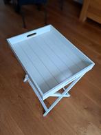 Bijzet tafeltje wit met los blad 48x37 hoog60, Ophalen, Rechthoekig, Minder dan 55 cm