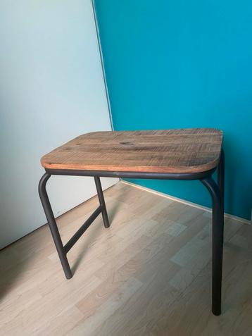 Bijzet tafel hout/ staal 
