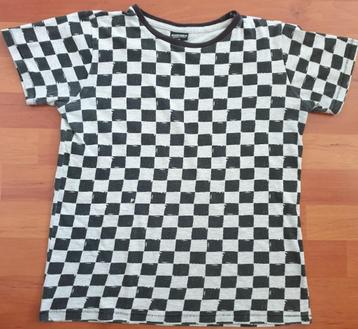 Grijs zwart geblokt t-shirt - Scamps & Boys - maat 158 beschikbaar voor biedingen