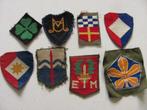 Diverse mouwemblemen lichtgroene achtergrond, Verzenden, Landmacht, Nederland, Embleem of Badge
