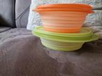 Tupperware flexibele schalen met deksel.Ideaal op de camping, Ophalen of Verzenden, Zo goed als nieuw, Oranje, Schaal