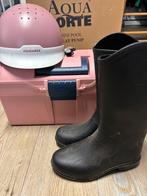 Fouganza cap+laarzen+poetskist, Dieren en Toebehoren, Paardrijkleding, Gebruikt, Kinderen, Dressuur, Ophalen of Verzenden