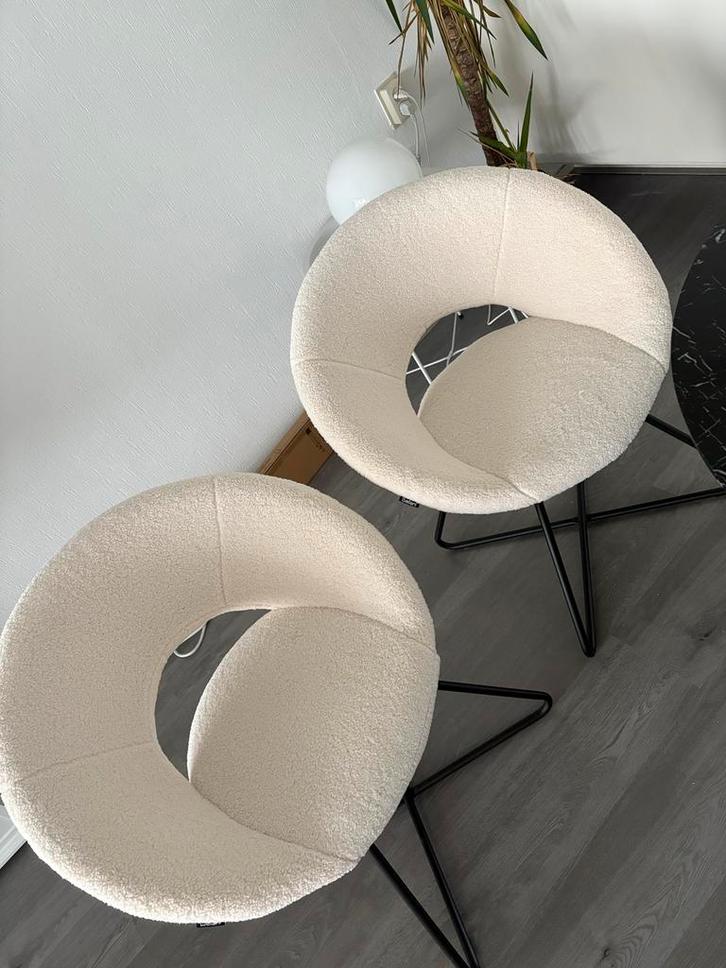 Eetkamerstoelen, Huis en Inrichting, Stoelen, Zo goed als nieuw, Twee, Wit, Ophalen