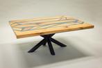 Wood and epoxy coffee table, Huis en Inrichting, 100 tot 150 cm, Nieuw, Vijf personen of meer, Kersenhout