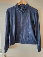 ONE TWO LUXZEZ JACKET ALTHEA COATED SUEDE NIGHT BLUE MAAT L, Blauw, Maat 42/44 (L), Nieuw, Ophalen of Verzenden