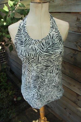 Haltertop ecru/ zwart Studio Anneloes mt L travel Vaste prij, Kleding | Dames, Tops, Zo goed als nieuw, Maat 42/44 (L), Zwart
