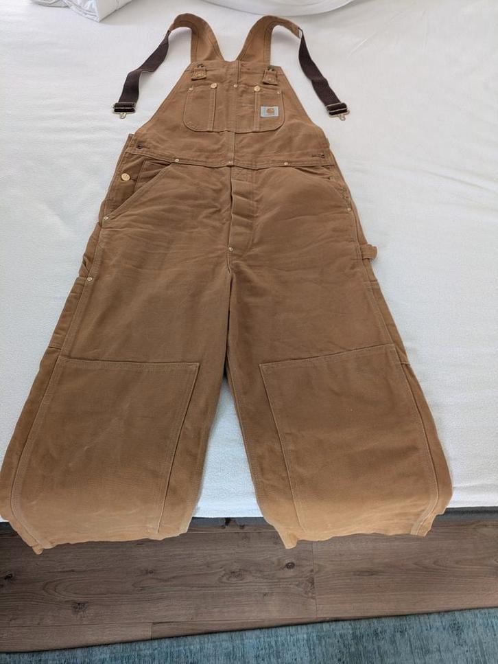 Carhartt overall tuinbroek licht bruin, Kleding | Heren, Spijkerbroeken en Jeans, Zo goed als nieuw, W33 - W34 (confectie 48/50)
