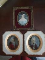 Vintage schilderijtjes met brokante lijst, Ophalen of Verzenden
