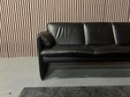 GRATIS LEVERING Als Nieuw Leolux Bora Bora Set Zwart Leer, 150 tot 200 cm, Ophalen of Verzenden, Zo goed als nieuw, Rechte bank