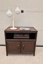 Vintage bamboe kastje met twee deuren, 85cm, Ophalen, Gebruikt, ., 50 tot 100 cm